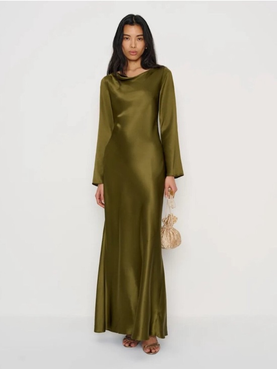 Reformation Dresses & Skirts - Reformation Pike Silk Maxi Dress Moss Garden Green